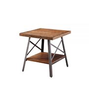 Weathered oak & sandy black end table by Acme additional picture 2