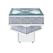 Mirrored & faux diamonds end table by Acme additional picture 3
