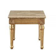 Marble & antique gold end table by Acme additional picture 2