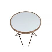 Champagne finish & frosted glass end table by Acme additional picture 3