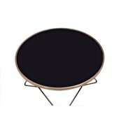Champagne finish & black glass coffee table by Acme additional picture 3