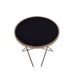 Champagne finish & black glass end table additional photo 3 of 2