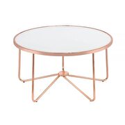 Rose gold finish & frosted glass coffee table by Acme additional picture 2