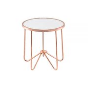 Rose gold finish & frosted glass end table additional photo 2 of 2