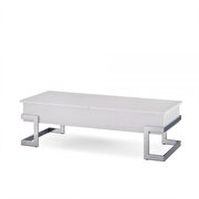 White & chrome lift top coffee table by Acme additional picture 2