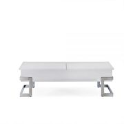 White & chrome lift top coffee table by Acme additional picture 3