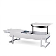 White & chrome lift top coffee table by Acme additional picture 4