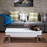White & chrome lift top coffee table by Acme additional picture 5