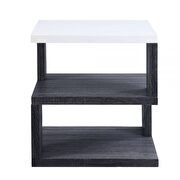 Gray & white high gloss end table by Acme additional picture 2