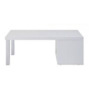White high gloss & chrome finish coffee table by Acme additional picture 2