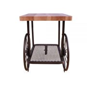 Oak & antique gray end table by Acme additional picture 4