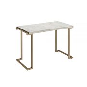 Faux marble & champagne sofa table by Acme additional picture 2