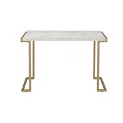 Faux marble & champagne sofa table by Acme additional picture 3