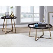 Mirrored, walnut & champagne finish coffee table by Acme additional picture 2