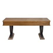 Antique oak & black coffee table by Acme additional picture 4