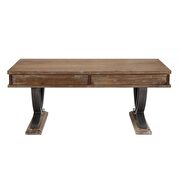 Antique oak & black coffee table by Acme additional picture 5