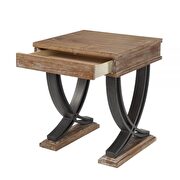 Antique oak & black end table by Acme additional picture 3
