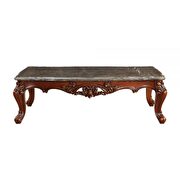 Marble & walnut coffee table in traditional style by Acme additional picture 2