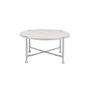 White oak & chrome coffee table by Acme additional picture 3