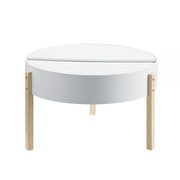 White & natural finish coffee table by Acme additional picture 2