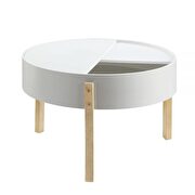 White & natural finish coffee table by Acme additional picture 3