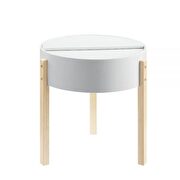 White & natural finish end table by Acme additional picture 2