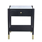 Marble & black end table by Acme additional picture 2