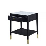 Marble & black end table by Acme additional picture 3