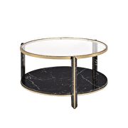 Clear glass top extra-stylish round coffee table by Acme additional picture 2