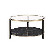 Clear glass top extra-stylish round coffee table by Acme additional picture 3