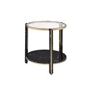 Clear glass top extra-stylish round coffee table by Acme additional picture 5