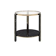 Clear glass top extra-stylish round end table by Acme additional picture 2