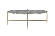 Faux marble top and champagne finish base coffee table by Acme additional picture 3