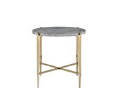 Faux marble top and champagne finish base coffee table by Acme additional picture 6