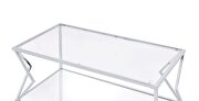 Clear glass table top and bottom shelf clean open design coffee table by Acme additional picture 5