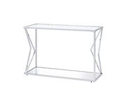 Clear glass table top and bottom shelf clean open design coffee table by Acme additional picture 8