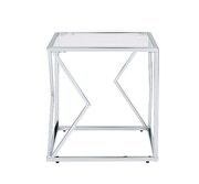 Clear glass table top clean and open design end table by Acme additional picture 2