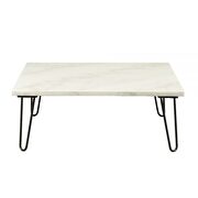 White marble & black coffee table by Acme additional picture 2