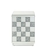 Glamorous mirror finish sparkling faux diamond inlay end table by Acme additional picture 3