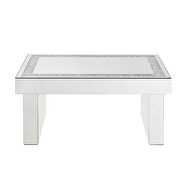 Beautiful mirrored finish and glistening faux diamonds inlay coffee table by Acme additional picture 4