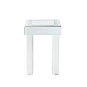 Beautiful mirrored finish and glistening faux diamonds inlay end table by Acme additional picture 3