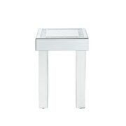 Beautiful mirrored finish and glistening faux diamonds inlay end table additional photo 3 of 2