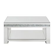 Faux diamonds inlay and gleaming mirrored finish coffee table by Acme additional picture 3