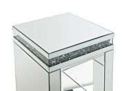 Faux diamonds inlay and gleaming mirrored finish coffee table by Acme additional picture 5
