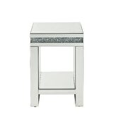 Faux diamonds inlay and gleaming mirrored finish end table by Acme additional picture 3