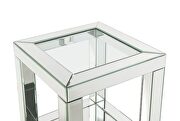 Clear tempered glass top mirrored & faux diamonds coffee table by Acme additional picture 6