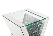 Glass top and v shaped pedestal base end table by Acme additional picture 2