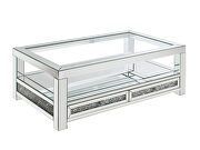 Clear glass top brilliant rectangular coffee table by Acme additional picture 2
