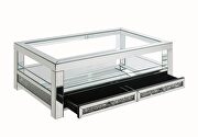 Clear glass top brilliant rectangular coffee table by Acme additional picture 3