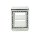 Mirror finish with faux diamond inlay end table by Acme additional picture 3